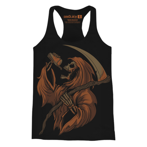 Autumn Edition Drinkin' Reaper Racerback Tank Top by Seventh.Ink