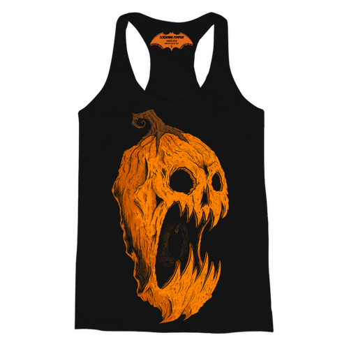 Screaming Pumpkin Racerback Tank Top by Seventh.Ink