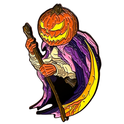Pumpkin Reaper Enamel Pin by Seventh.Ink