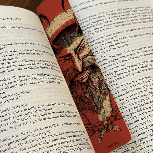 Krampus Red Bookmark by Seventh.Ink