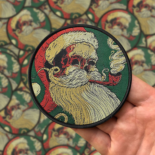 Old Saint Nick Circular Woven Patch by Seventh.Ink