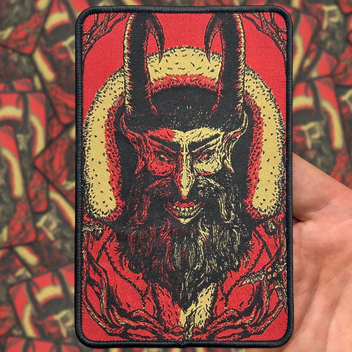 Krampus Red Rectangular Woven Patch by Seventh.Ink