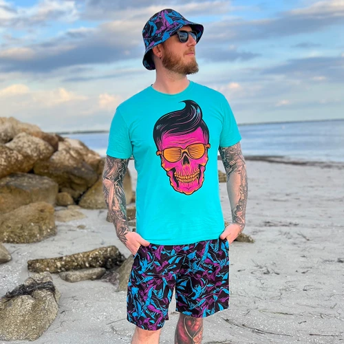 Bats Hybrid Swim Trunk/Board Shorts by Seventh.Ink