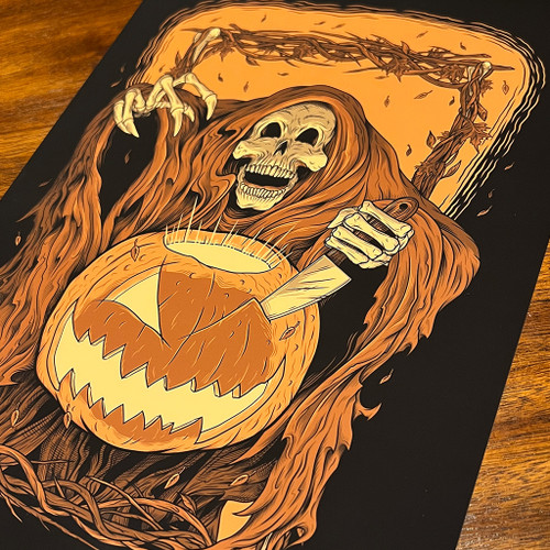 Carving Autumn 9x12 Giclee Print by Seventh.Ink