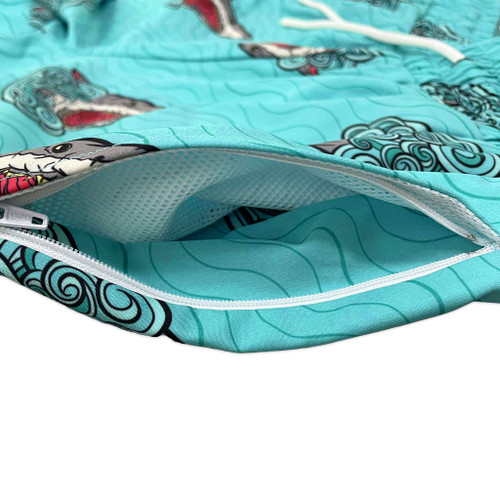 Great White Shark Swim Trunks by Seventh.Ink