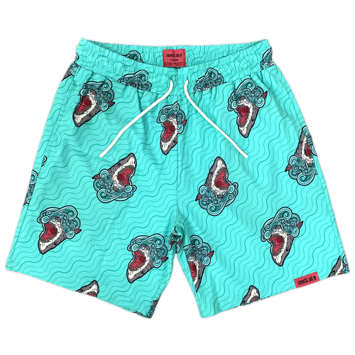 Great White Shark Swim Trunks by Seventh.Ink