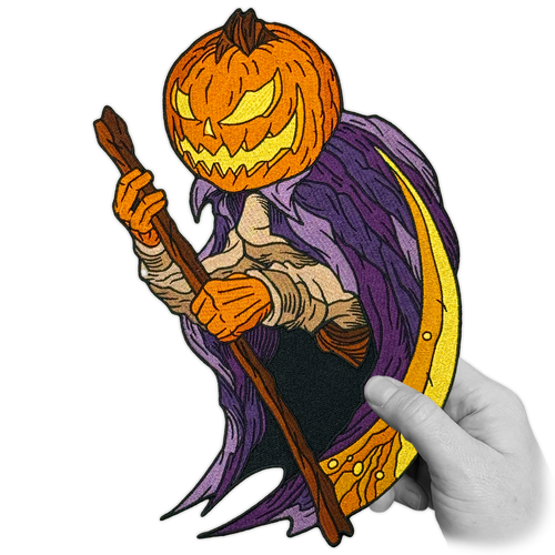 Huge 13" Pumpkin Reaper Embroidered Back Patch  by Seventh.Ink