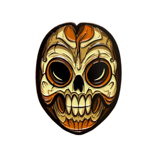 Skeleton Mask Enamel Pin - Limited Edition by Seventh.Ink