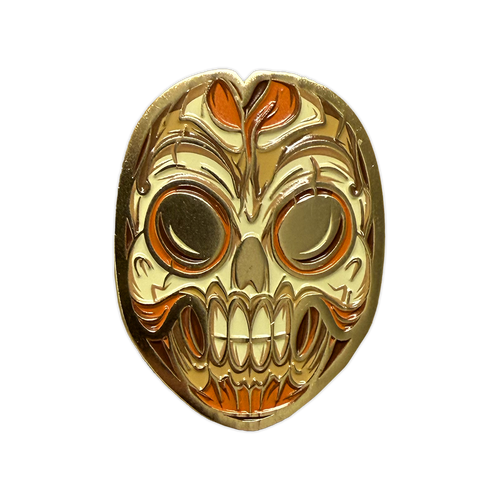 Skeleton Mask Gold Enamel Pin - Limited Edition Ultra Rare by Seventh.Ink