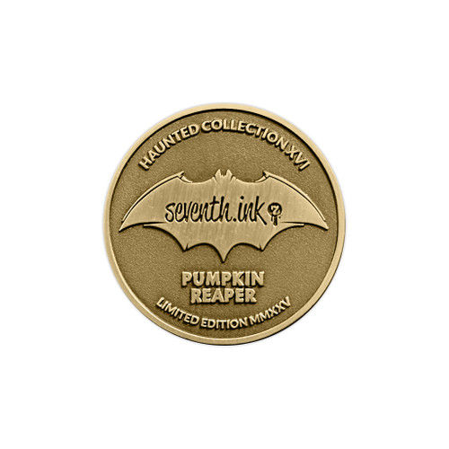 Pumpkin Reaper 1.75" Coin - Antique Gold - Limited Edition of 60 by Seventh.Ink
