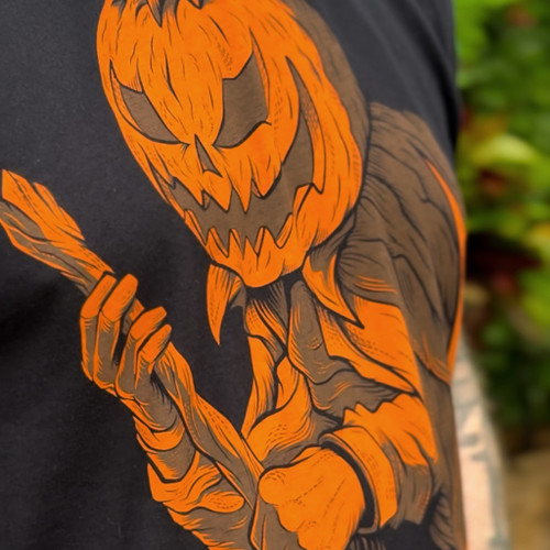 Pumpkin Reaper Orange/Brown Long Sleeve Shirt by Seventh.Ink