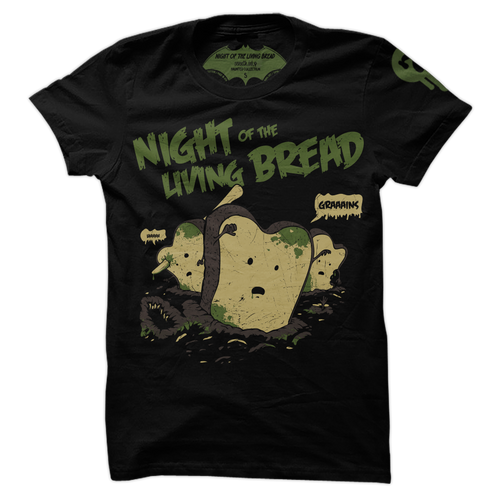 Limited Edition Night of the Living Bread Brown/Green T-Shirt by Seventh.Ink