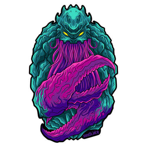 Kraskadoom Die Cut Sticker - Abyssal Horrors Final Boss by Seventh.Ink