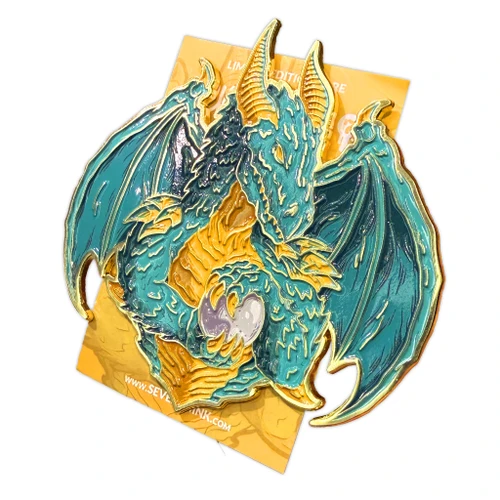 Qualthazar Premium Gold Enamel Pin - Limited Edition Rare (Patreon Exclusive) - Legendary Dragons by Seventh.Ink