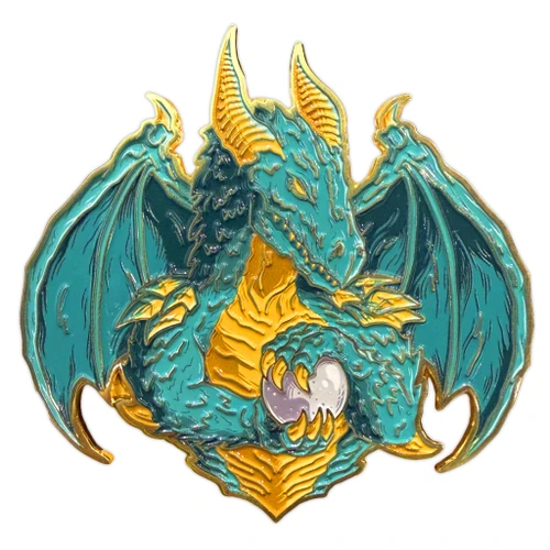 Qualthazar Premium Gold Enamel Pin - Limited Edition Rare (Patreon Exclusive) - Legendary Dragons by Seventh.Ink