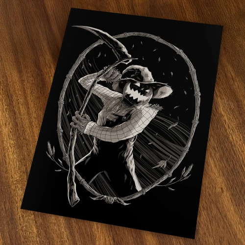 Harvest Season Grayscale 9x12 Giclée Print - Patreon Exclusive by Seventh.Ink
