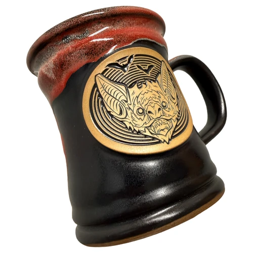 Vampire Bat Onyx/White/Red Coffee Mug by Seventh.Ink