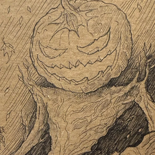 3x4 Original Mystery Sketch Card - Hallowfolk (only 4 available) by Seventh.Ink