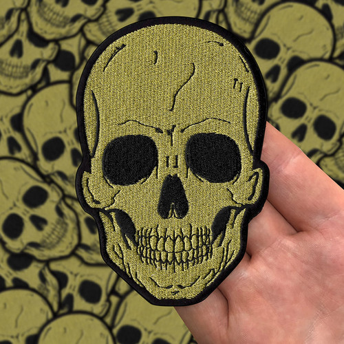 Large Gold Skull Patch