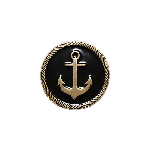 Anchor Badge Gold Enamel Pin