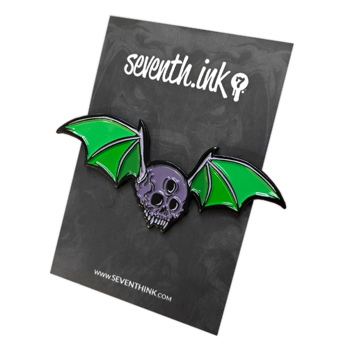 Skull Bat Enamel Pin by Seventh.Ink