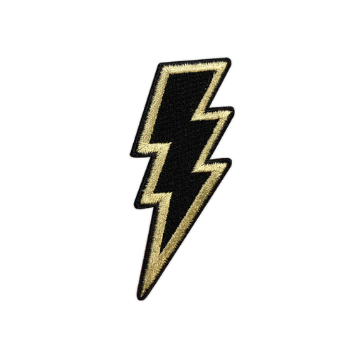 Black/Gold Reverse Lightning Bolt Patch by Seventh.Ink