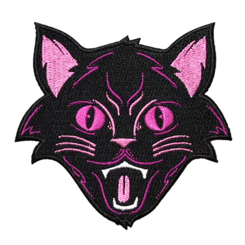 Purple Halloween Cat Embroidered Patch by Seventh.Ink