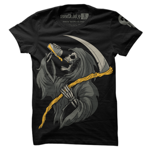 Drinkin' Reaper T-Shirt by Seventh.Ink