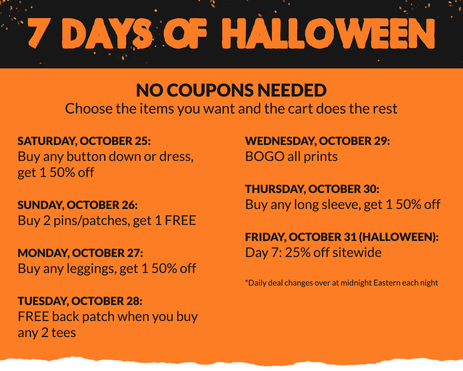 7 Days of Halloween Daily Deals
