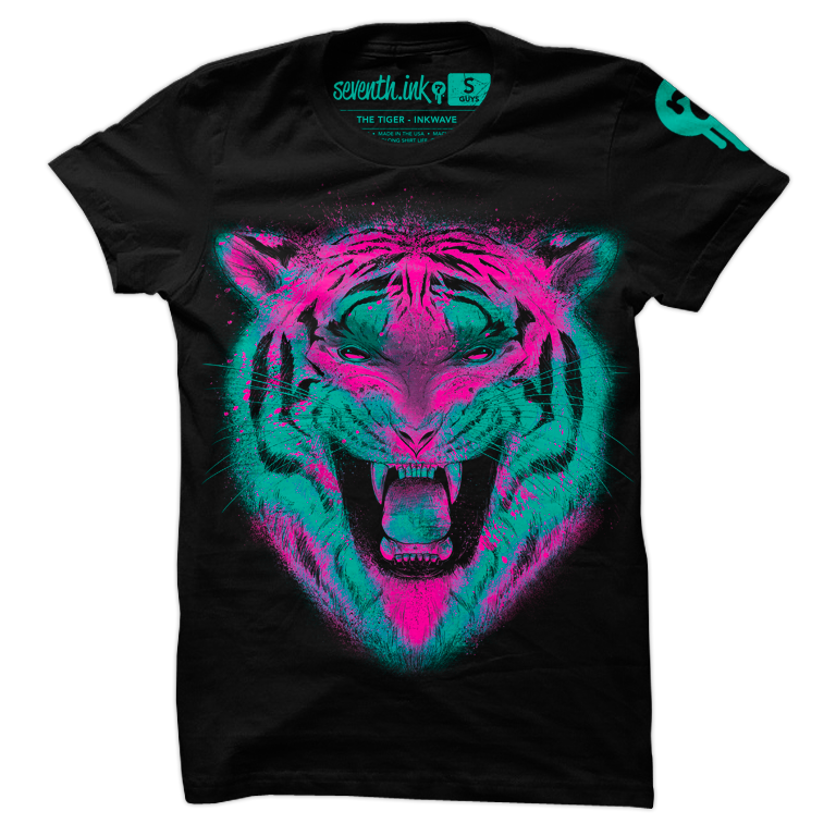 Tiger Inkwave T-Shirt - Seventh.Ink
