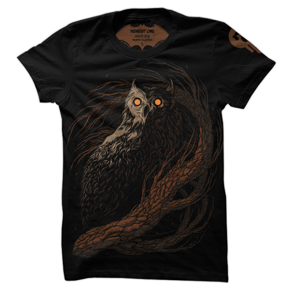 owl dress shirt Midnight Owl Re-Inked T-Shirt
