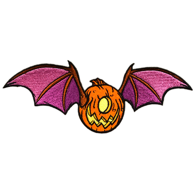Jack O Lantern Bat Embroidered Patch - Seventh.Ink