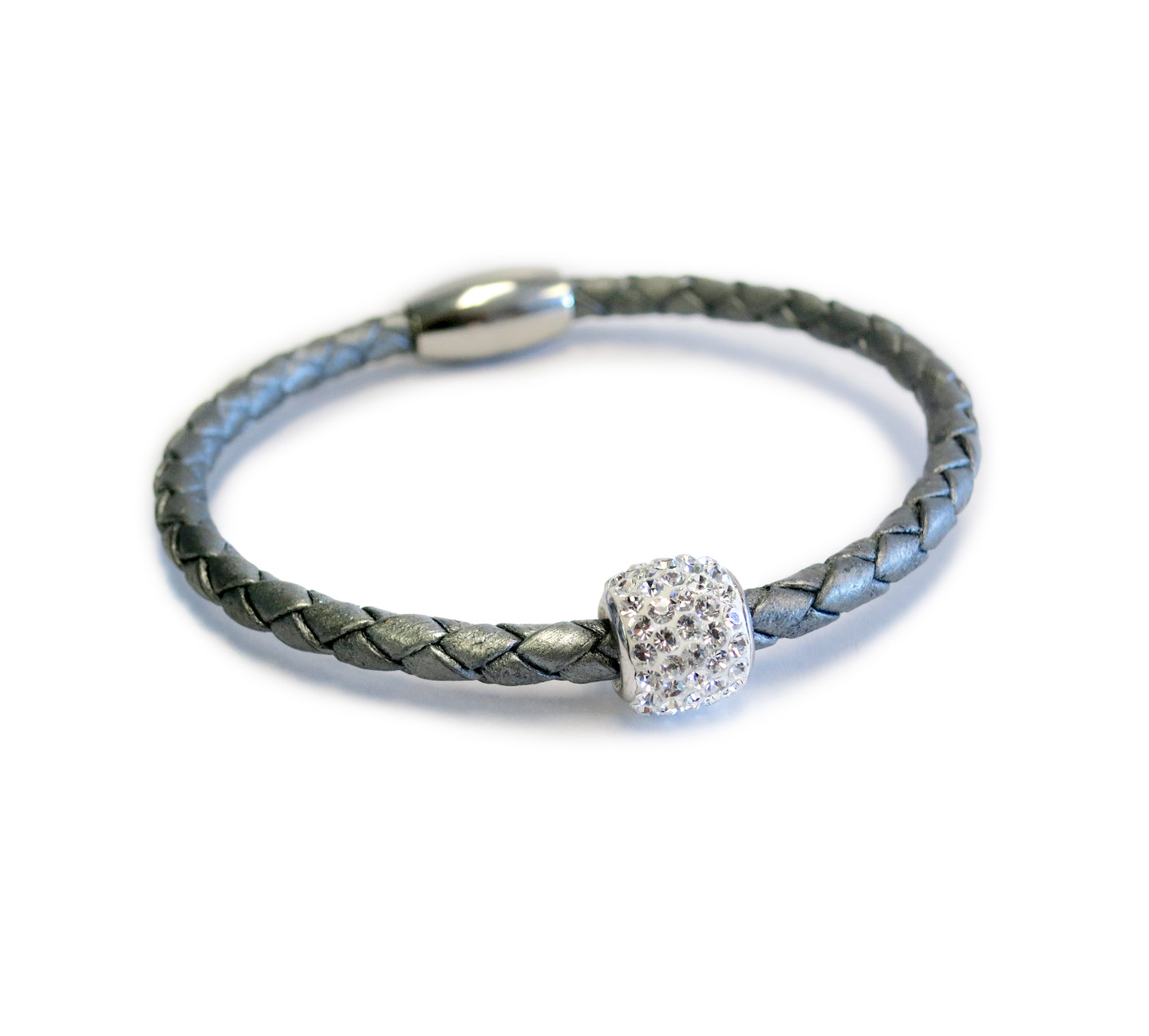 Single Bedazzle Leather Bracelet