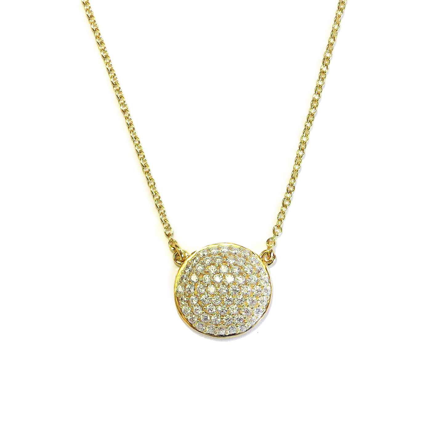 18K Gold over Sterling Silver Circle Necklace