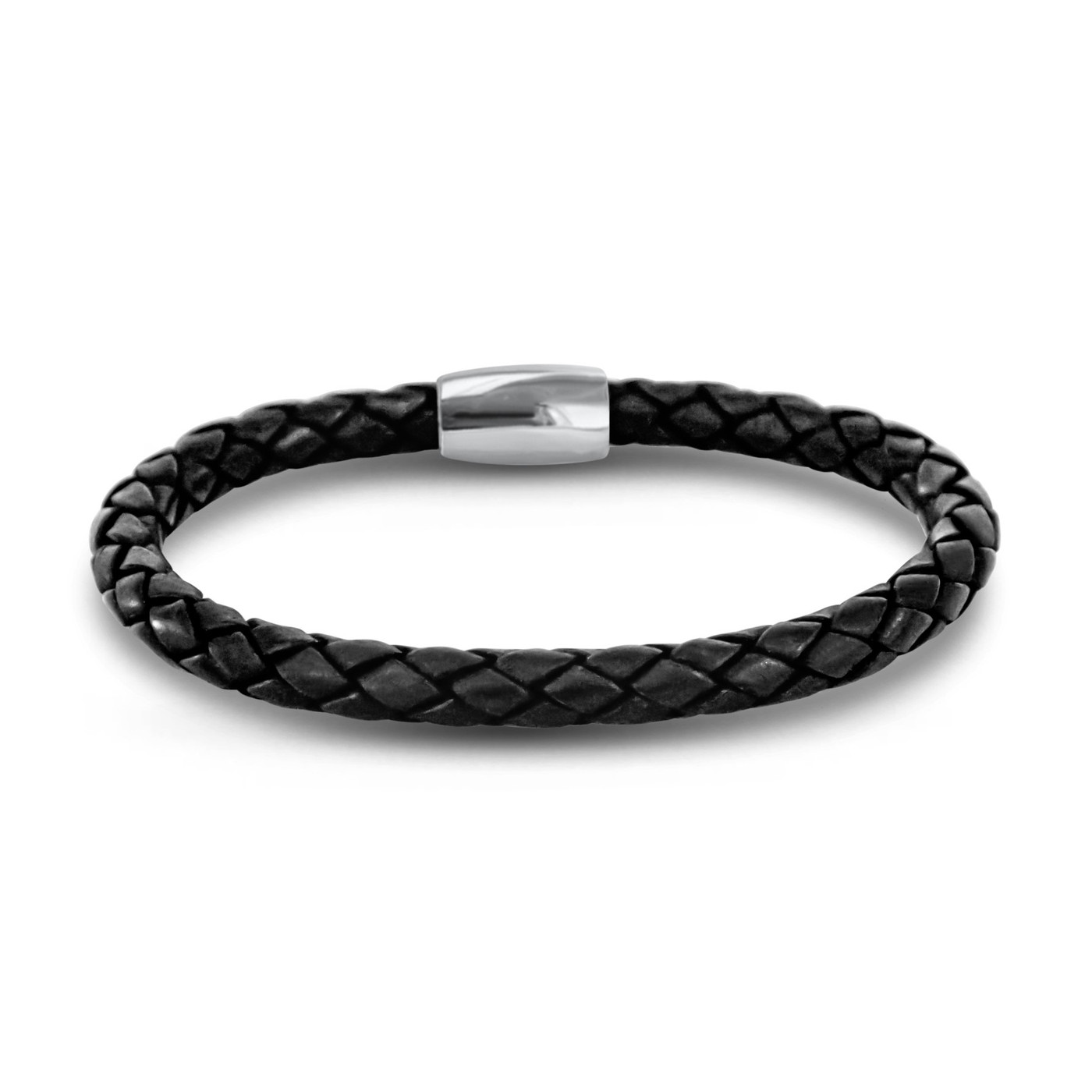 Men Thick Single Bracelet Matte Silver Clasp