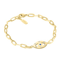 Mini Evil Eye Sapphire Chain Bracelet Gold