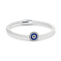 Evil Eye Enamel Coin Silver