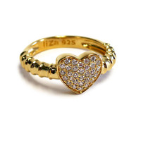 18K Gold over Sterling Silver Touch Ring Stack