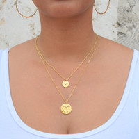 Sunshine Coin Medallion Necklace