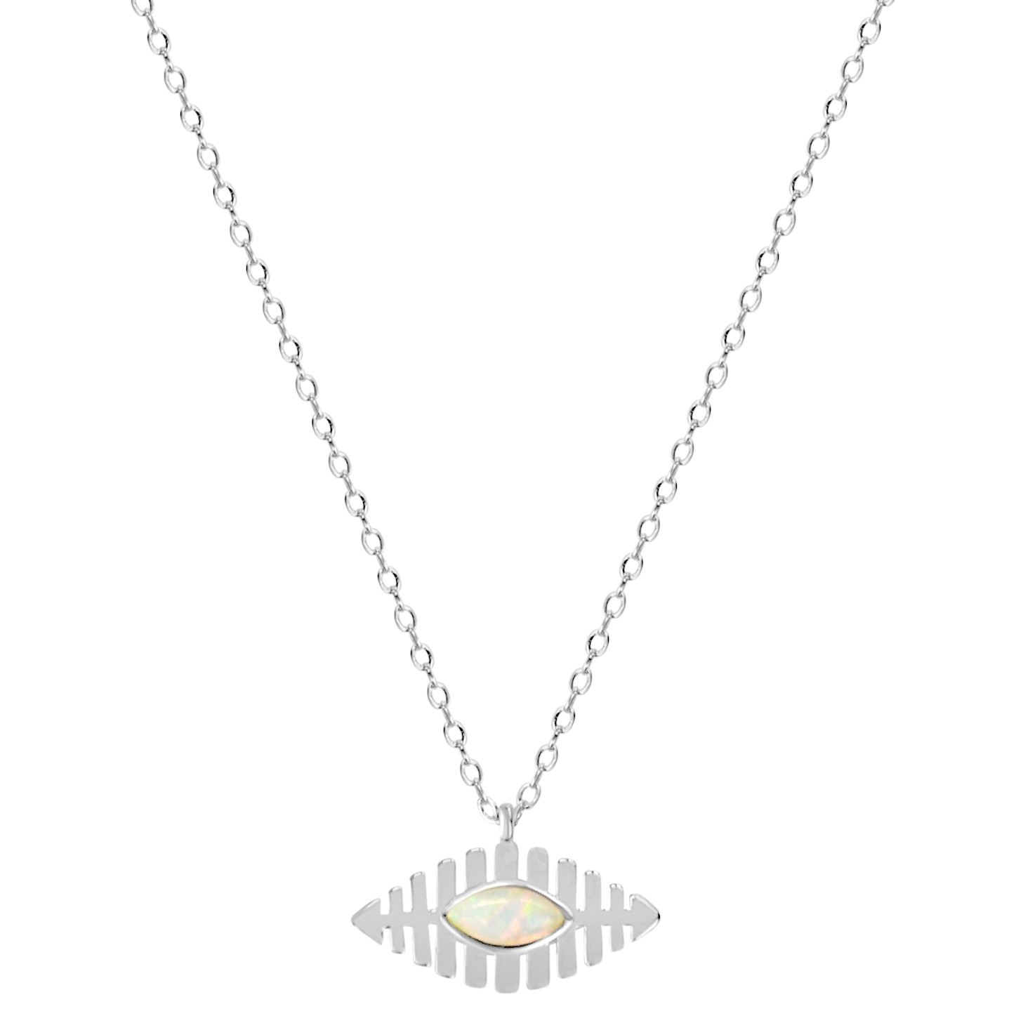 White Evil Eye Necklace – Shop Trendys