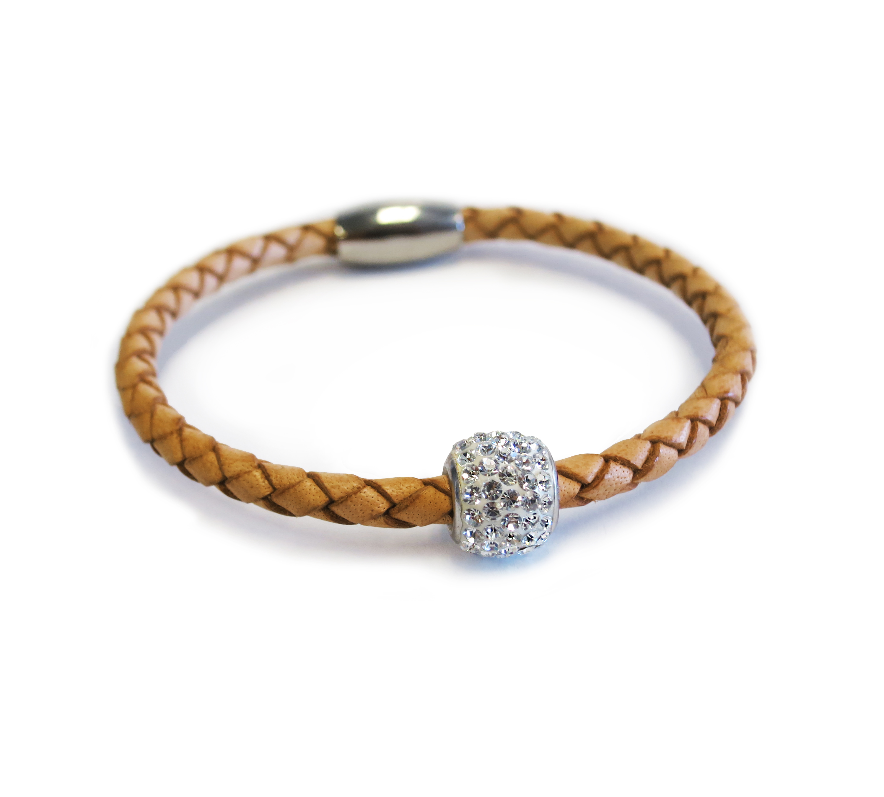 Single Metallic Bedazzle Nappa Leather Bracelet - Liza Schwartz Jewelry