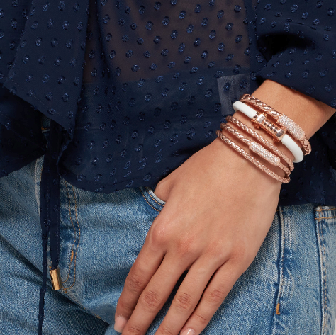 Edge Rose Gold Stack - Liza Schwartz Jewelry