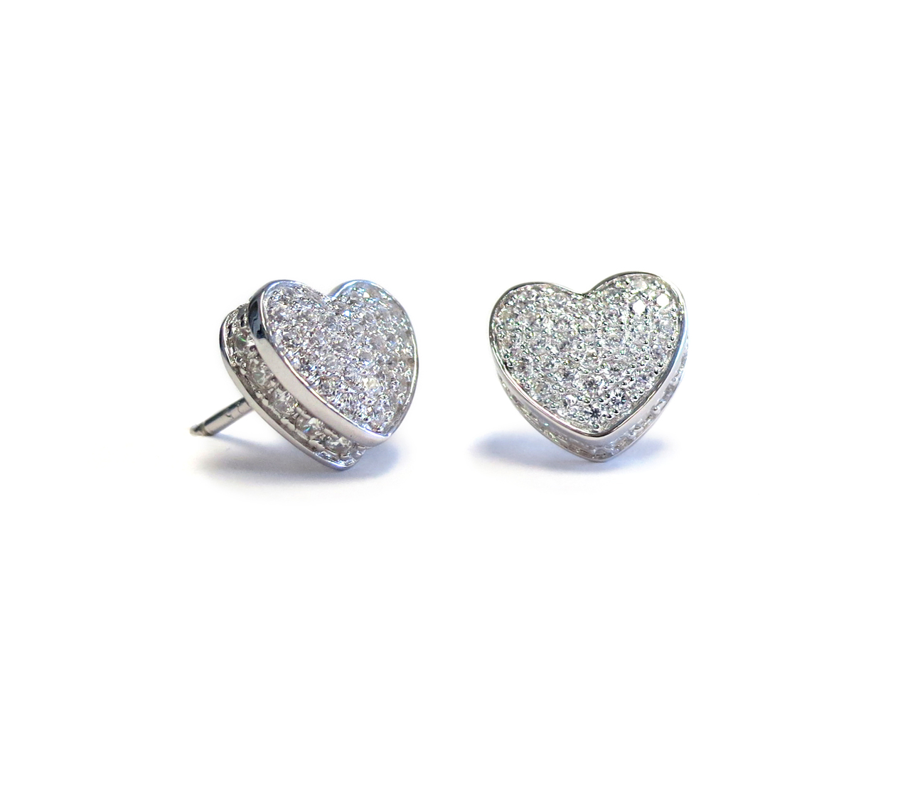 Touch My Heart Stud Earring Silver - Liza Schwartz Jewelry
