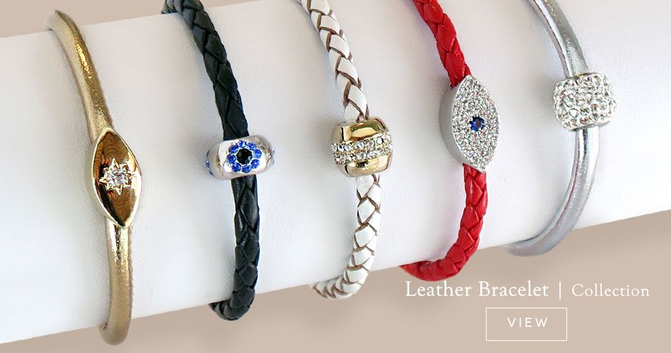 Single Metallic Bedazzle Nappa Leather Bracelet - Liza Schwartz