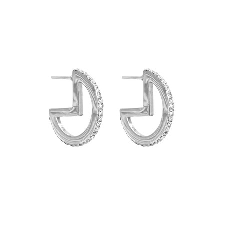 Mini Glitzy Hoop Earrings Silver - Liza Schwartz Jewelry