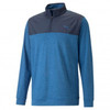 Puma Cloudspun Colorblock 1/4 Zip Sweaters - Navy Blazer/Lake Blue Heather