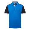 FootJoy Junior Colour Block Pique Polo Shirts - Cobalt/Black/White