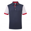 FootJoy Junior Colour Block Pique Polo Shirts - Navy/White/Red