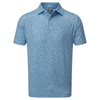 Footjoy Granite Print Lisle Golf Shirt - Dusk Blue