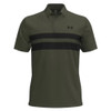 Under Armour Playoff  Stripe Golf Polo - Marine Green / Black